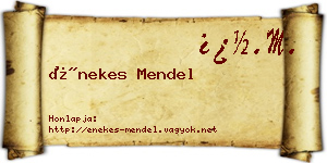 Énekes Mendel névjegykártya